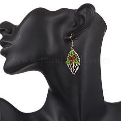 Серьги-подвески из нержавеющей стали 304 в форме листа EJEW-MZ00624