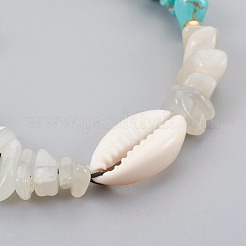 Bracciali con pietre intrecciate naturali / sintetiche miste e pietre di luna bianca&nbsp;BJEW-JB04080