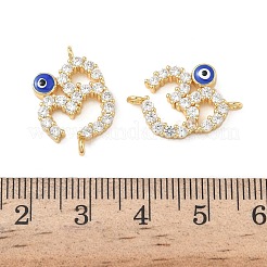 Чакра латунь микропаве прозрачный кубический цирконий эмаль синий сглаз символ аум ом соединения KK-L256-28G