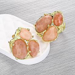 Bagues manchette en quartz naturel&nbsp;RJEW-M076-06G