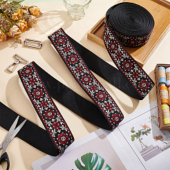 Жаккардовая лента из полиэстера в этническом стиле для аксессуаров одежды&nbsp;OCOR-WH0097-83B