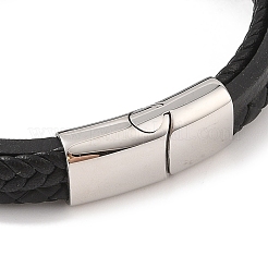 Плетеные браслеты из микрофибры и кожи BJEW-B096-21F