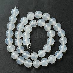Натуральный белый агат бисер круглый пряди&nbsp;G-N0151-10-10mm