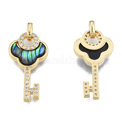 Латунные микропаве прозрачные подвески с фианитом&nbsp;KK-N233-420