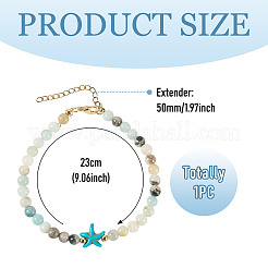 Bracelets de cheville ronds en perles d'amazonite&nbsp;AJEW-TA00060