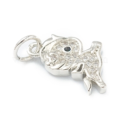 Латунные микропаве прозрачные кубические циркониевые подвески&nbsp;ZIRC-B010-35P