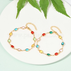 Браслеты из нержавеющей стали 304 с овальными звеньями для женщин BJEW-S157-10G