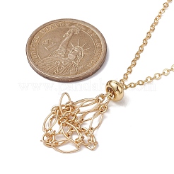Chaînes en laiton pochette en macramé support de pierre vide pour la fabrication de colliers pendentifs&nbsp;NJEW-JN04475-01