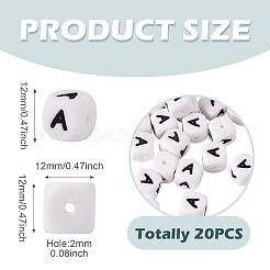 20pcs perles de silicone écologiques de qualité alimentaire&nbsp;SIL-TADJ0001-05A