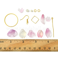 Стеклянные серьги в виде листьев и цветов своими руками&nbsp;DIY-FS0007-06