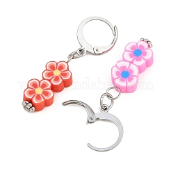 Handgefertigte Maschenmarkierer mit Blumenanhänger aus Polymerton&nbsp;HJEW-SC0001-45