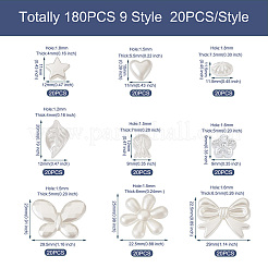 180шт 9 стиля abs пластиковые бусины с имитацией жемчуга OACR-CD0001-08
