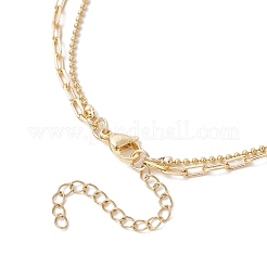 Цепочка из латунных скрепок и шариковая цепочка из нержавеющей стали 304 NJEW-JN05380