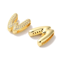Placage en rack laiton micro pave breloques à glissière en zircone cubique&nbsp;KK-C084-34G-W