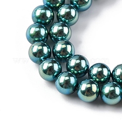 УФ-покрытие перламутровые стеклянные жемчужные бусины нити GLAA-F128-01A-T24