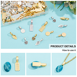 160 шт. 8 плоских клеевых держателя из сплава в тибетском стиле TIBE-NB0001-26