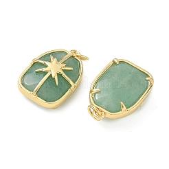 Pendentifs en laiton et aventurine verte naturelle&nbsp;GG-CBAD360-19G-04