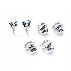 Orecchini a cerchio huggie in zirconi cubici trasparenti micro pavè&nbsp;EJEW-I246-01P