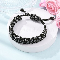 7 плетеный браслет из полиэстера и спандекса с внутренним сердечником для мужчин и женщин BJEW-JB12571-02