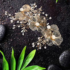 Сплав с пластиковыми перламутровыми украшениями&nbsp;FIND-WH20030-11B-G