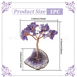 1 pièce de décoration d'arbre de vie en éclats d'améthyste naturelle&nbsp;DJEW-PA0001-02A