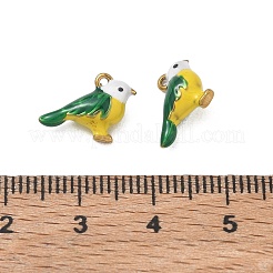 304ステンレススチールエナメルペンダント  イオンプレーティング（ip）  ゴールドカラー  鳥  9.5x13.5x4.5mm  穴：0.9mm&nbsp;SA-CBAD067-36G-01