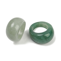 Натуральные зеленые кольца на палец с авантюрином для унисекса RJEW-C128-01B