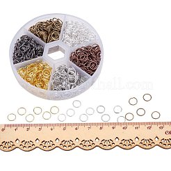 1箱6色の鉄製オープン丸カン  ラウンド  ミックスカラー  7x0.7mm  内径約5.6mm  約1300個/箱&nbsp;IFIN-PH0001-7mm-08
