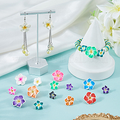100pcs 3 Arten handgemachte Polymerton 3d Blume Plumeriaperlen&nbsp;CLAY-SC0002-61