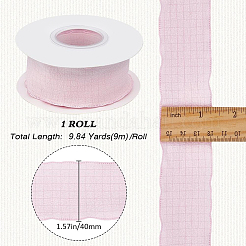 縫製装飾用のポリエステル製フリルリボン  ピンク  1-5/8インチ（40mm）  約9.84ヤード（9m）/ロール&nbsp;OCOR-WH20007-02C
