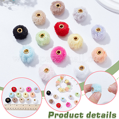 Perlen aus Messing und Kaninchenhaarimitat&nbsp;FIND-WH0126-679