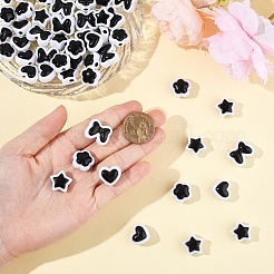 80шт. 4-х цветные двухцветные акриловые бусины&nbsp;OACR-YW0003-38