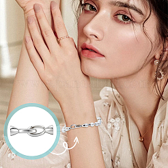 2 шт. 925 овальные застежки из стерлингового серебра STER-BC0003-45