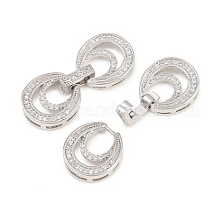Fermoirs repliables en laiton micro pave zircone cubique transparente&nbsp;KK-C075-47P