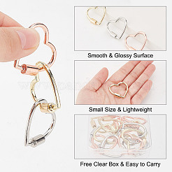 15 шт. 3-х цветные подвески-карабиновые замки из сплава FIND-AN0001-12