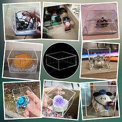 Quadratische transparente Schmuckverpackungsboxen aus Acryl mit Deckel&nbsp;CON-WH0085-169