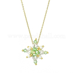 Collane con ciondolo a forma di stella con perline di vetro&nbsp;NJEW-MZ00088-03