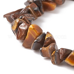 Braccialetto elasticizzato con perline di pietre preziose con occhio di cavallo in lega per le donne&nbsp;BJEW-JB08602