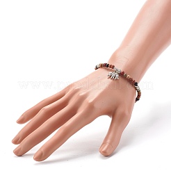 Braccialetti elasticizzati con perle di legno naturale&nbsp;BJEW-JB06628