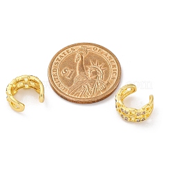 Серьги-каффы из латуни с микропаве из прозрачного кубического циркония EJEW-H147-10G