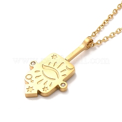 Ожерелье с подвесками из нержавеющей стали 304 для мужчин и женщин NJEW-O126-02G-02