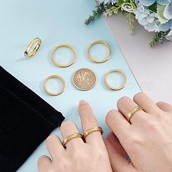 16 шт. 8 размер 201 нержавеющая сталь рифленое кольцо для женщин&nbsp;RJEW-UN0002-38G