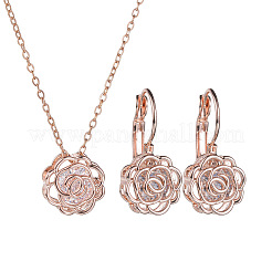 Pendenti in metallo rosa cavo con zirconi cubici&nbsp;FS-WG5C958-01