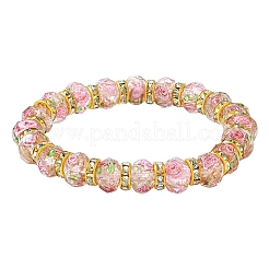 Граненые рондели ручной работы с внутренним цветком&nbsp;BJEW-SW001579-05