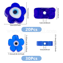 50шт 2 стиля ручной работы сглаз бусины лэмпворк пряди LAMP-DC0001-19