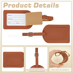 6 шт. багажная бирка из искусственной кожи&nbsp;AJEW-ME0002-09A