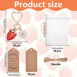 30 porte-clés pendentif fraise et marguerite en alliage émaillé&nbsp;KEYC-WA0001-05
