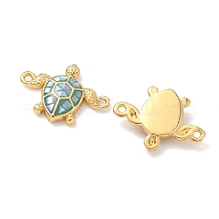 Подвески-соединители в виде черепахи из латуни с эмалью&nbsp;KK-H534-03G