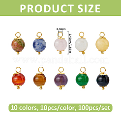 Pendenti con pietre preziose miste naturali da 100 pz 10 colori&nbsp;PALLOY-FH00206