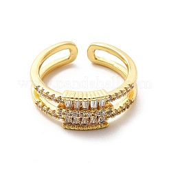 Прямоугольное открытое кольцо-манжета из прозрачного кубического циркония&nbsp;KK-H439-53G